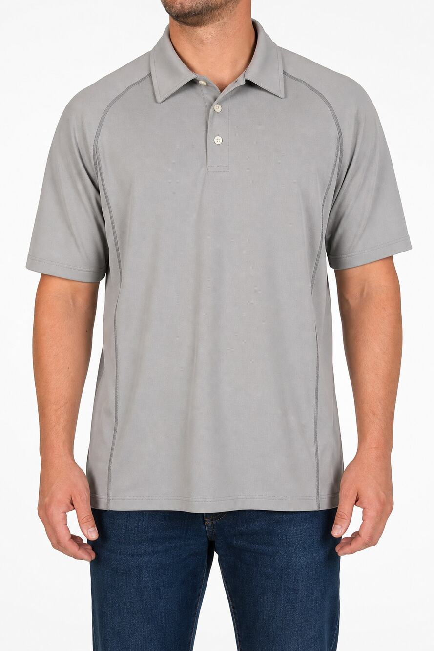 Noble Outfitters Mens Gray Performance Polo Shirt XXL 2XL Lightweight Stretch